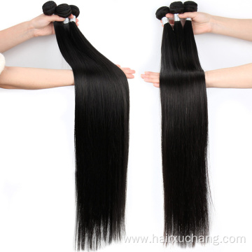 32 34 36 38 40 Inch Raw Indian Straight Hair Weave, Peruvian 100% Human Hair Weft,Super Long Mink Brazilian Human hair Bundle